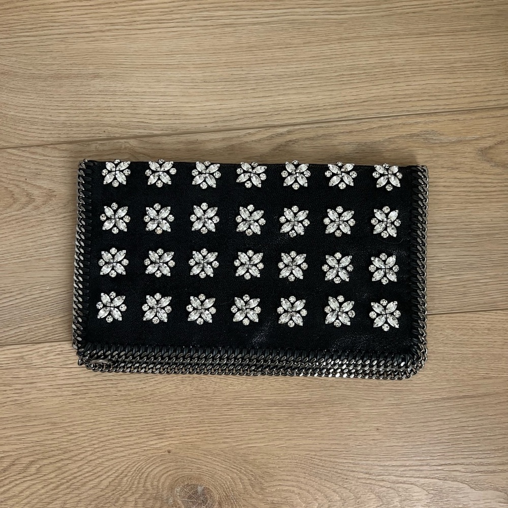 Stella McCartney Crystal-Embellished Falabella Pochette Clutch
